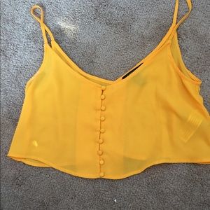 Yellow cropped tank top from forever 21.